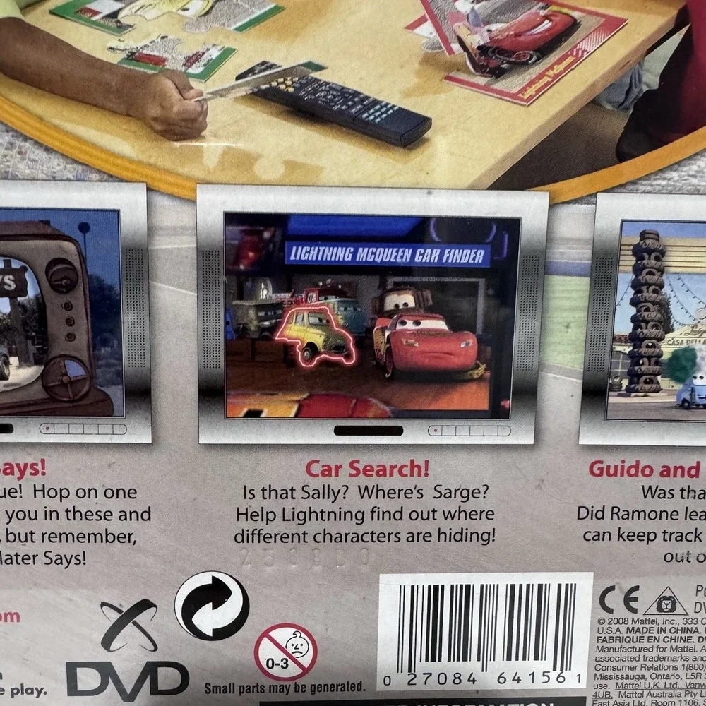 New- Disney Pixar The World of Cars My First Mattel DVD Game Includes 4‎ Puzzles